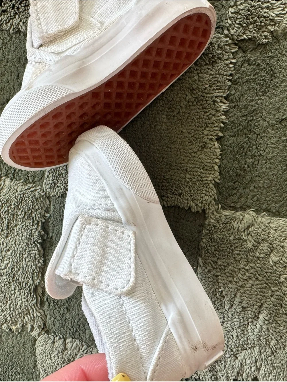 Vans Kids White Slip-On Canvas Sneakers